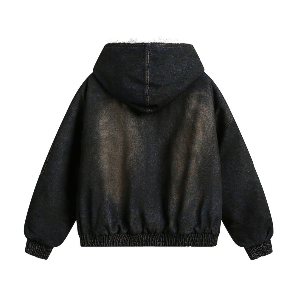 Arcane Washed Cotton Fur Hooded Jacket-Coordom