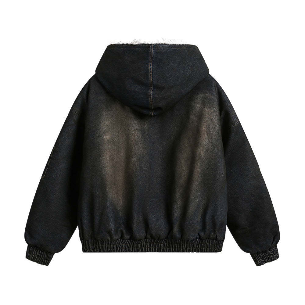 Arcane Washed Cotton Fur Hooded Jacket-Coordom