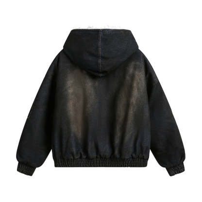 Arcane Washed Cotton Fur Hooded Jacket-Coordom