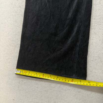 Vintage Juicy Couture Women's Black Velour Flared Track Pant Loungewear Size L-Coordom