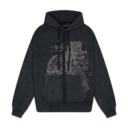 "sashiko" Hoodie anthracite-Coordom
