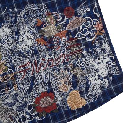 "yakuza" layered Shirt navy-Coordom
