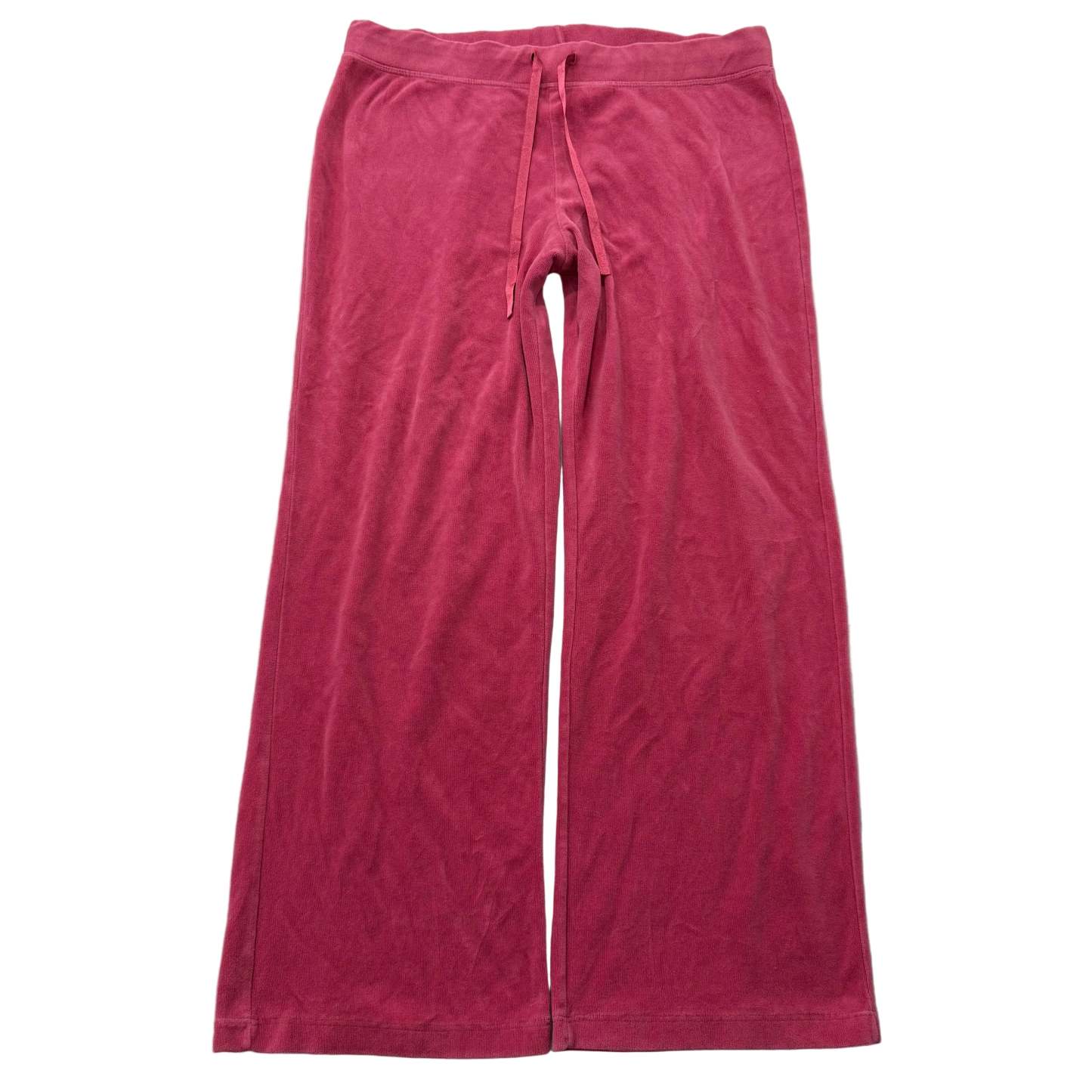 Vintage Juicy Couture Women's Rose Pink Velour Flared Wide Leg Track Pant Size L-Coordom