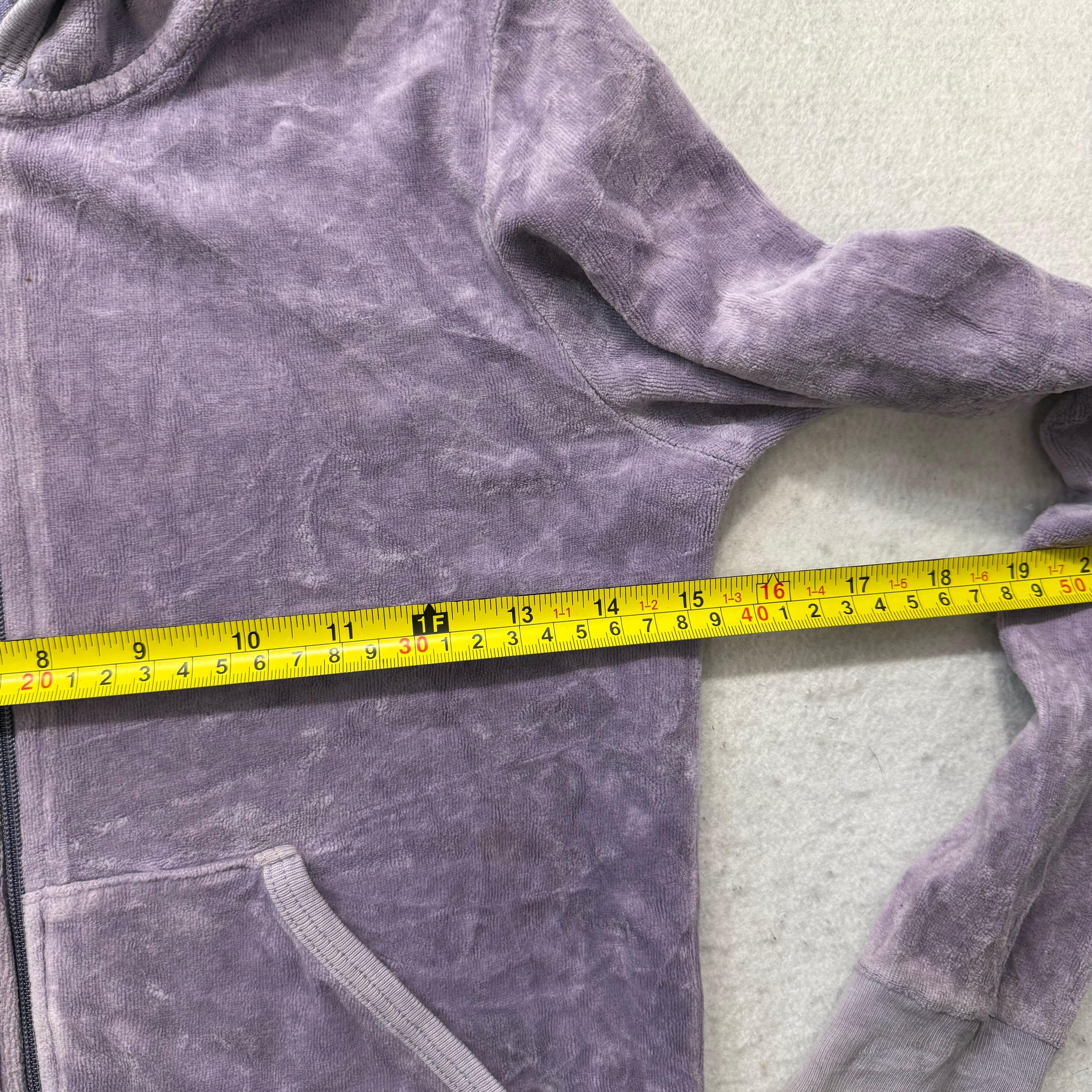 Juicy Couture All Hail Juicy Women's Lavender Velour Zip-Up Hoodie Y2k Size 12-Coordom