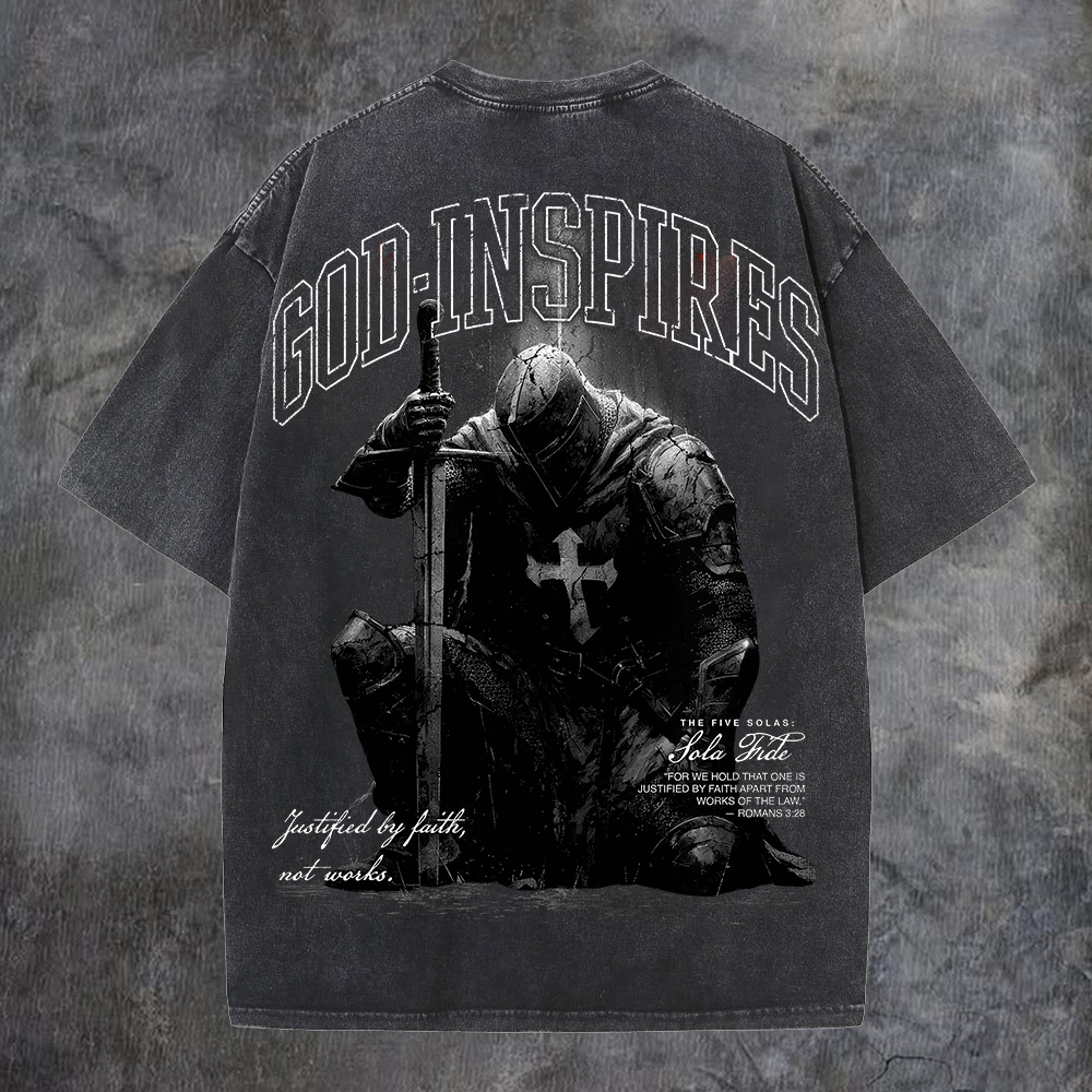God Inspires Printed Men's Washed Tee-Coordom