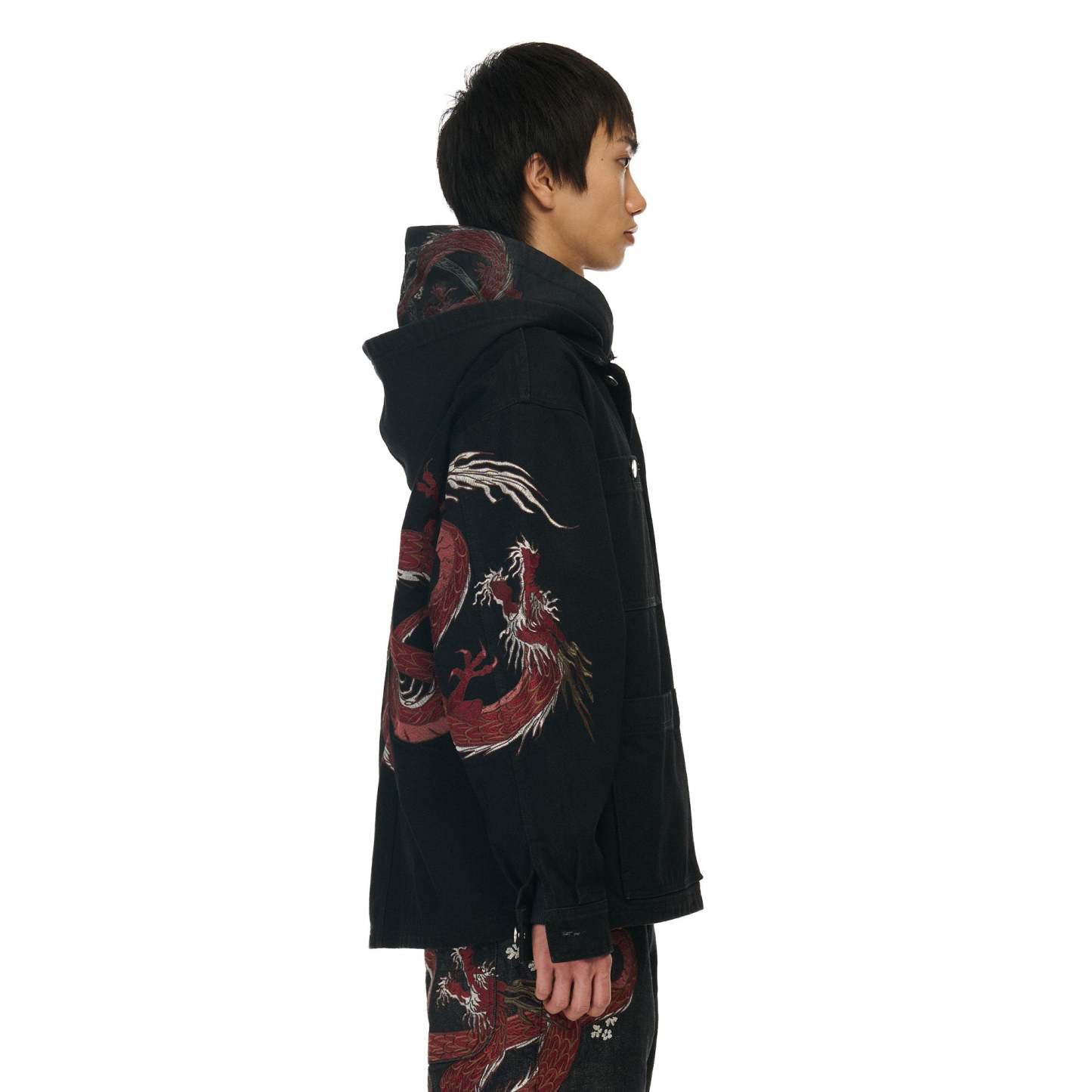 "yakuza" denim Jacket black-Coordom