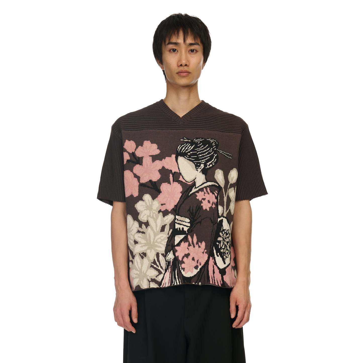 "yakuza v2" knitted Jersey khaki-Coordom