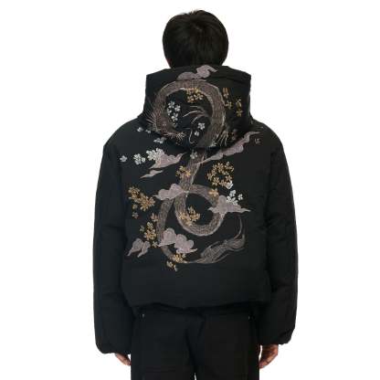 "yakuza" down Puffer jacket black-Coordom