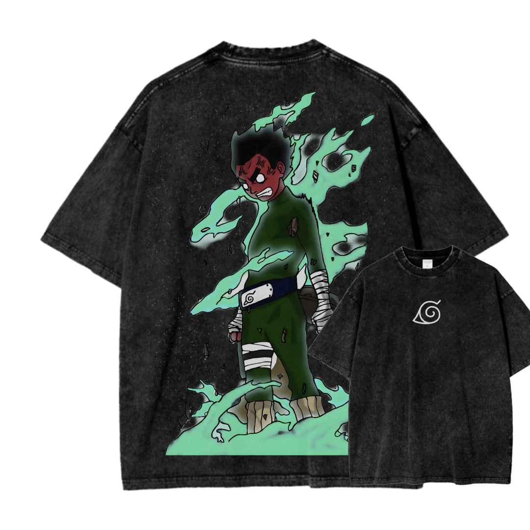 Naruto Rock Lee Unisex Fit Washed T-Shirt 2504005187-Coordom