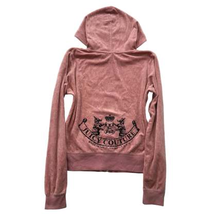 Vintage Juicy Couture Scottie Dogs Women's Pink Velour Zip-Up Hoodie Y2k Size S-Coordom