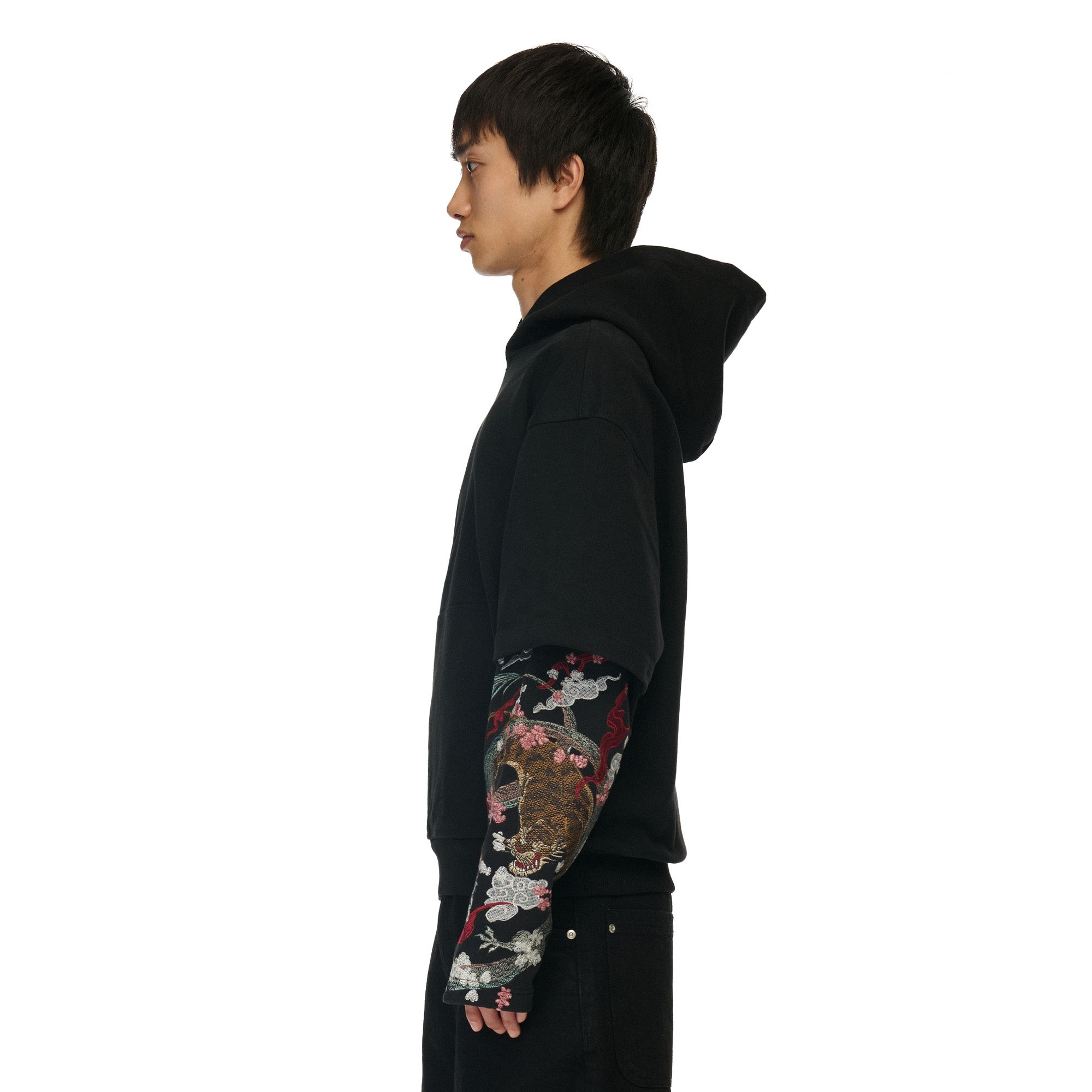 "yakuza" double sleeve Hoodie-Coordom