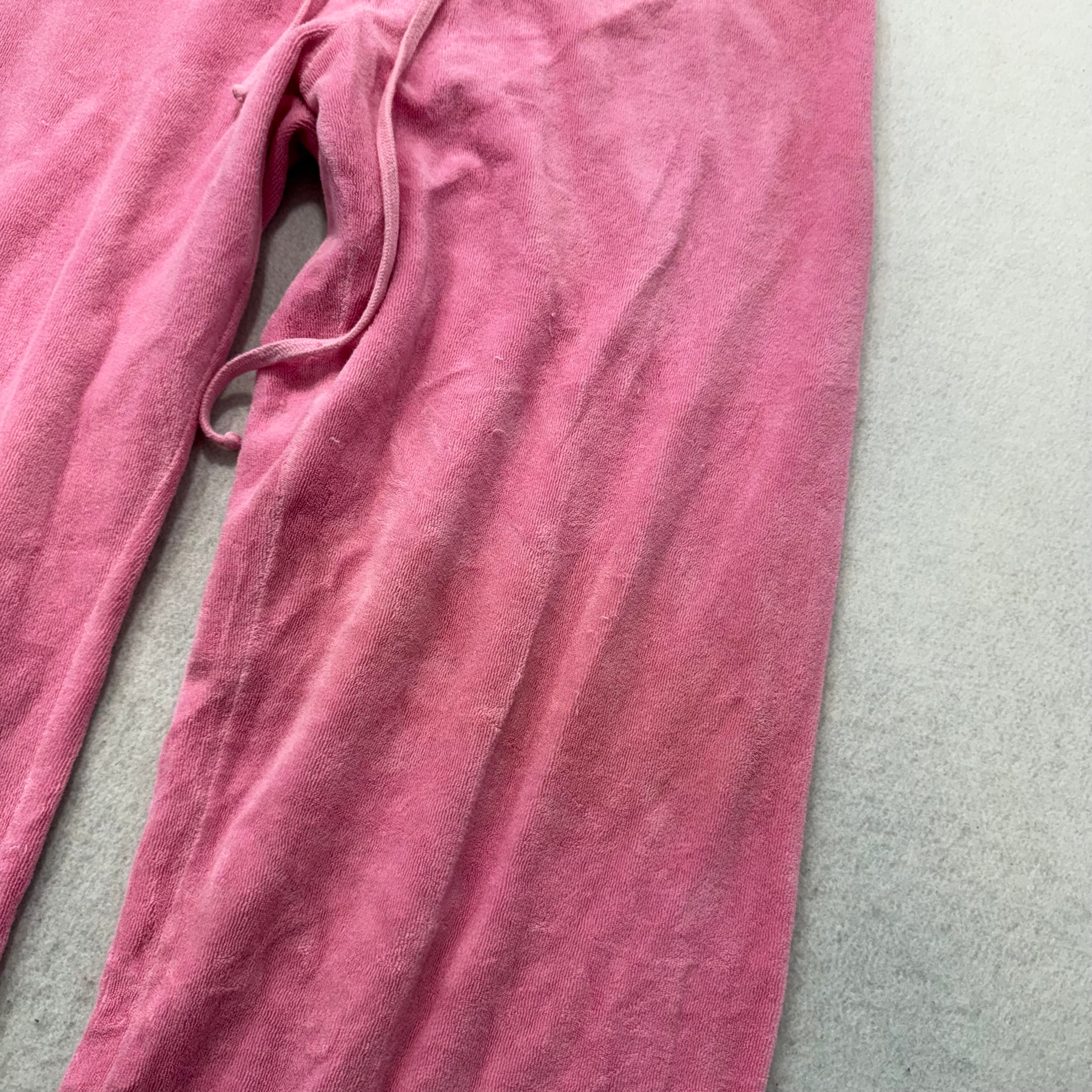 2003 Vintage Juicy Couture Women's Pink Terry Cloth Flared Track Pant Y2k Size L-Coordom