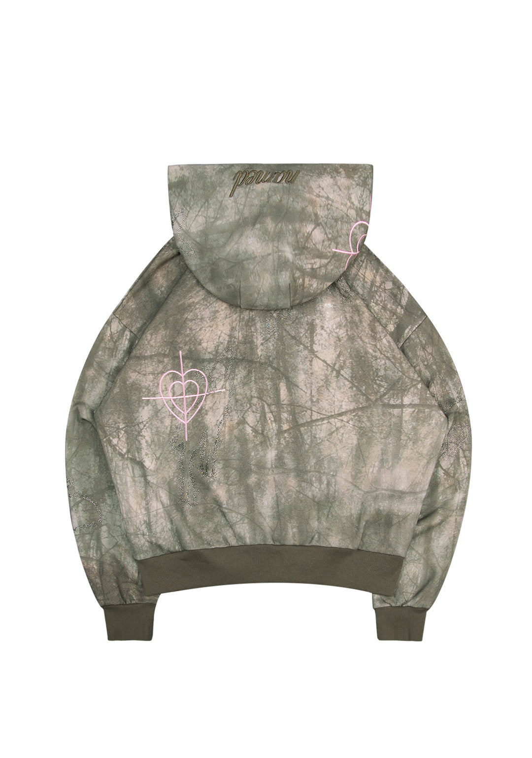 LOVESTRUCK RHINESTONE ZIP HOODIE CAMO-Coordom