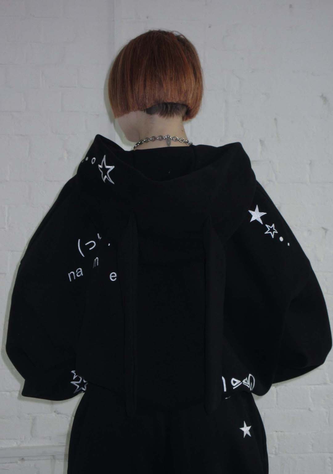 MALFUNCTION BUNNY ZIP HOODIE BLACK (DETACHABLE EARS)-Coordom