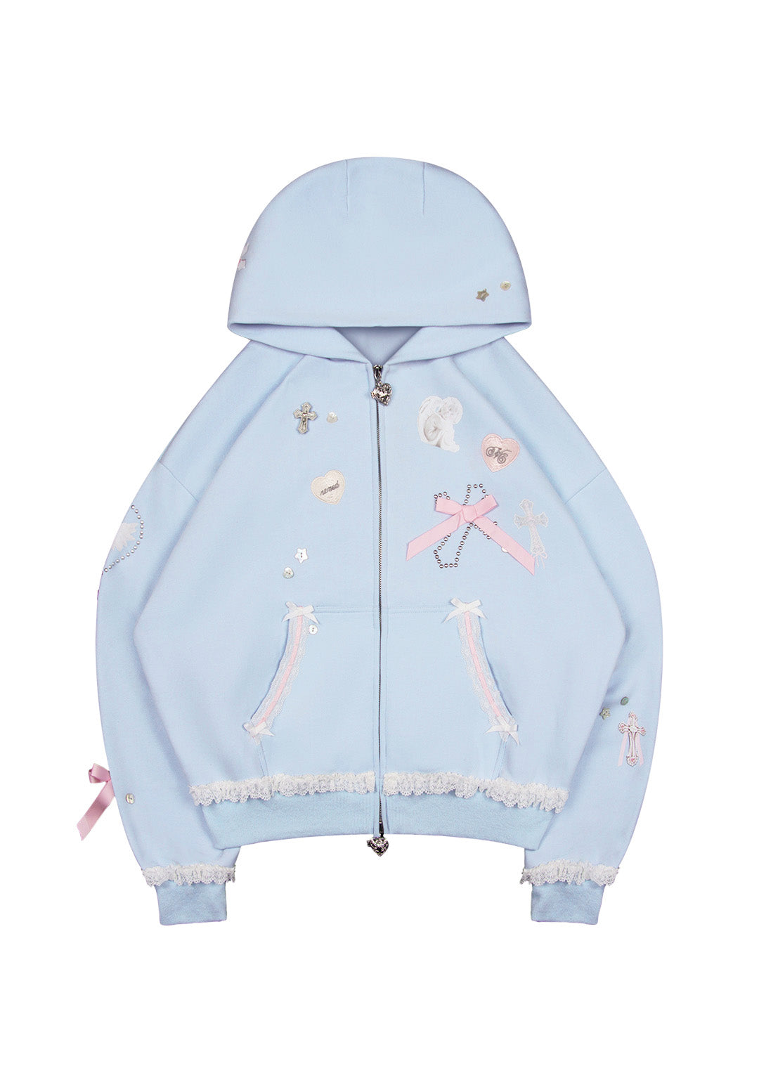 WHISPER ZIP HOODIE BABY BLUE-Coordom