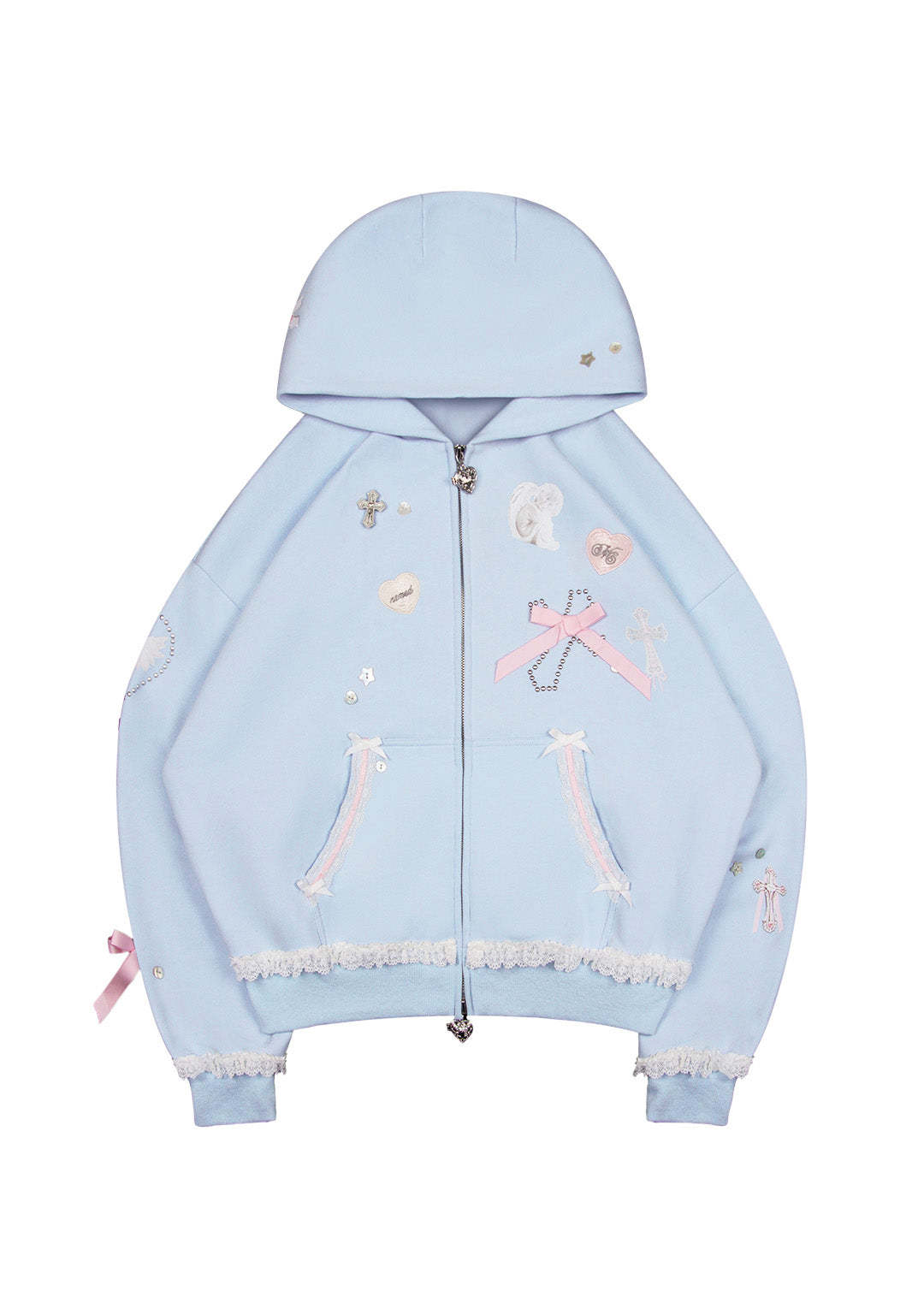 WHISPER ZIP HOODIE BABY BLUE-Coordom