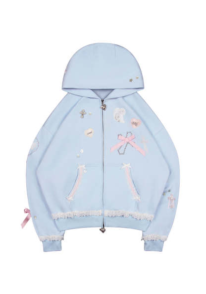 WHISPER ZIP HOODIE BABY BLUE-Coordom
