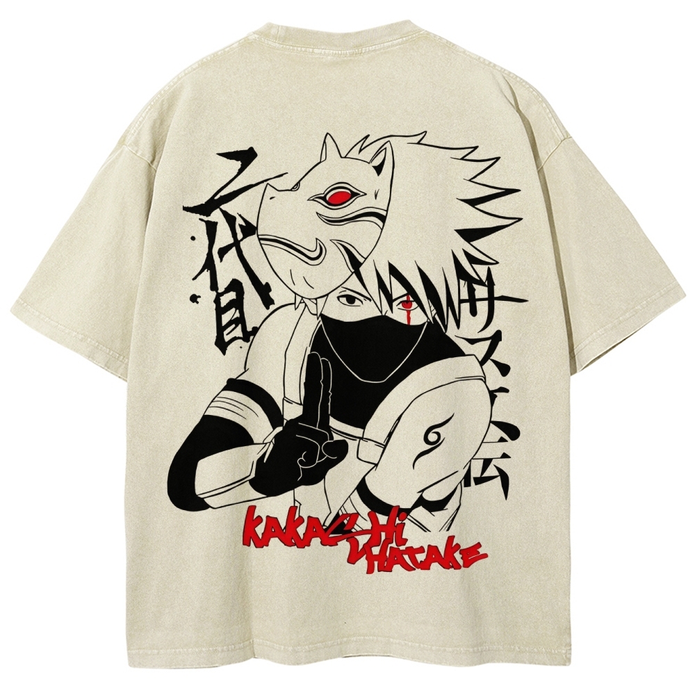 Naturo Kakashi Hatake Unisex Fit Washed T-Shirt 2505011258-Coordom