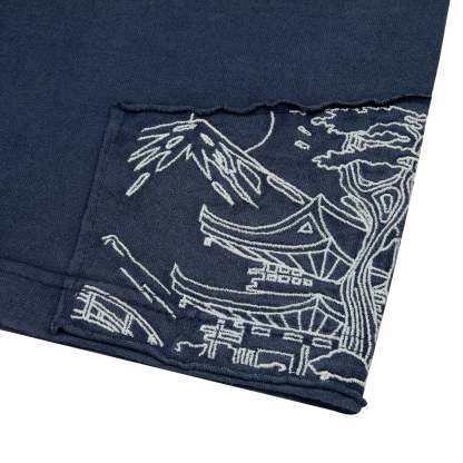 "sashiko" T Shirt navy-Coordom