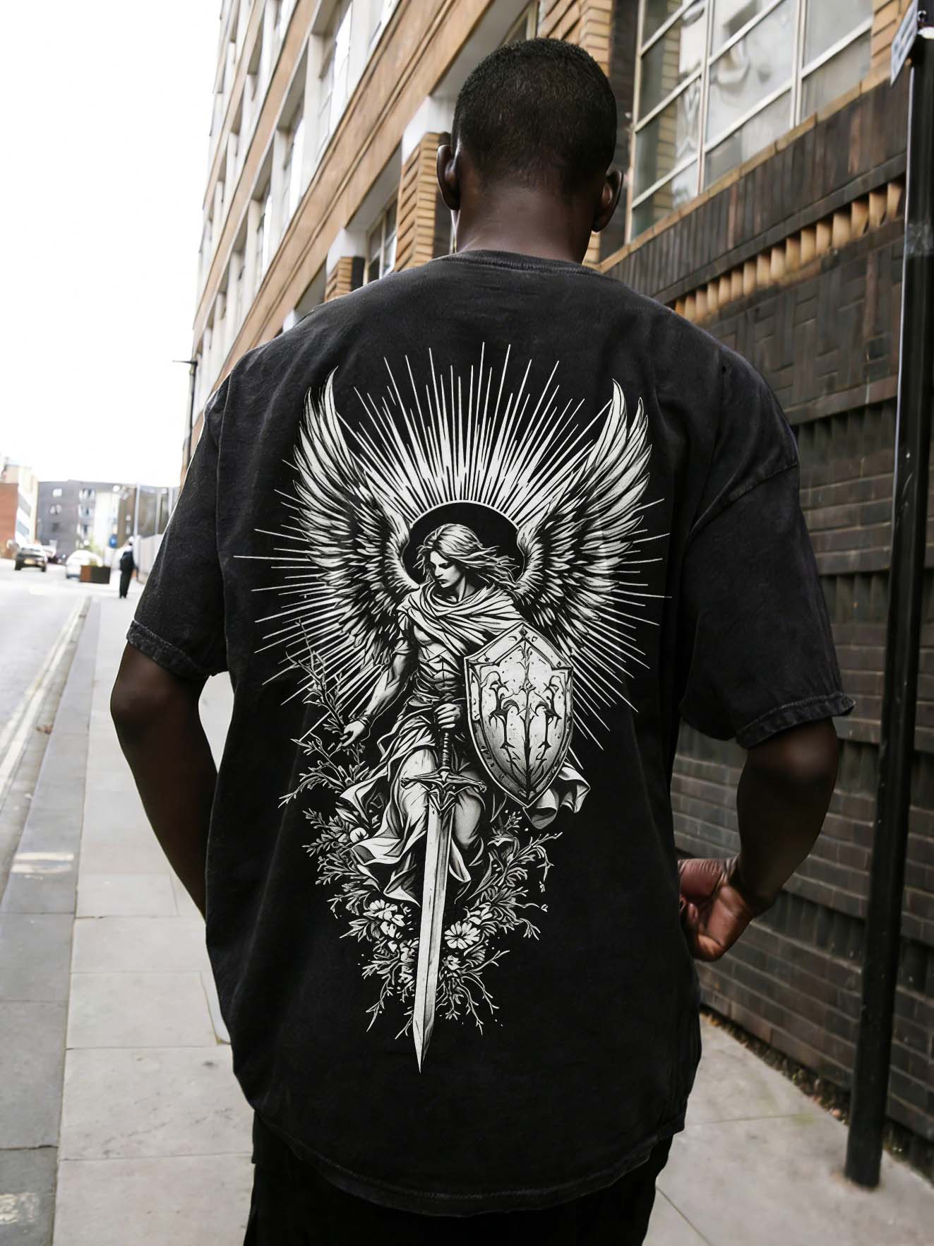 God's Guardian Printed Men's Washed Tee-Coordom