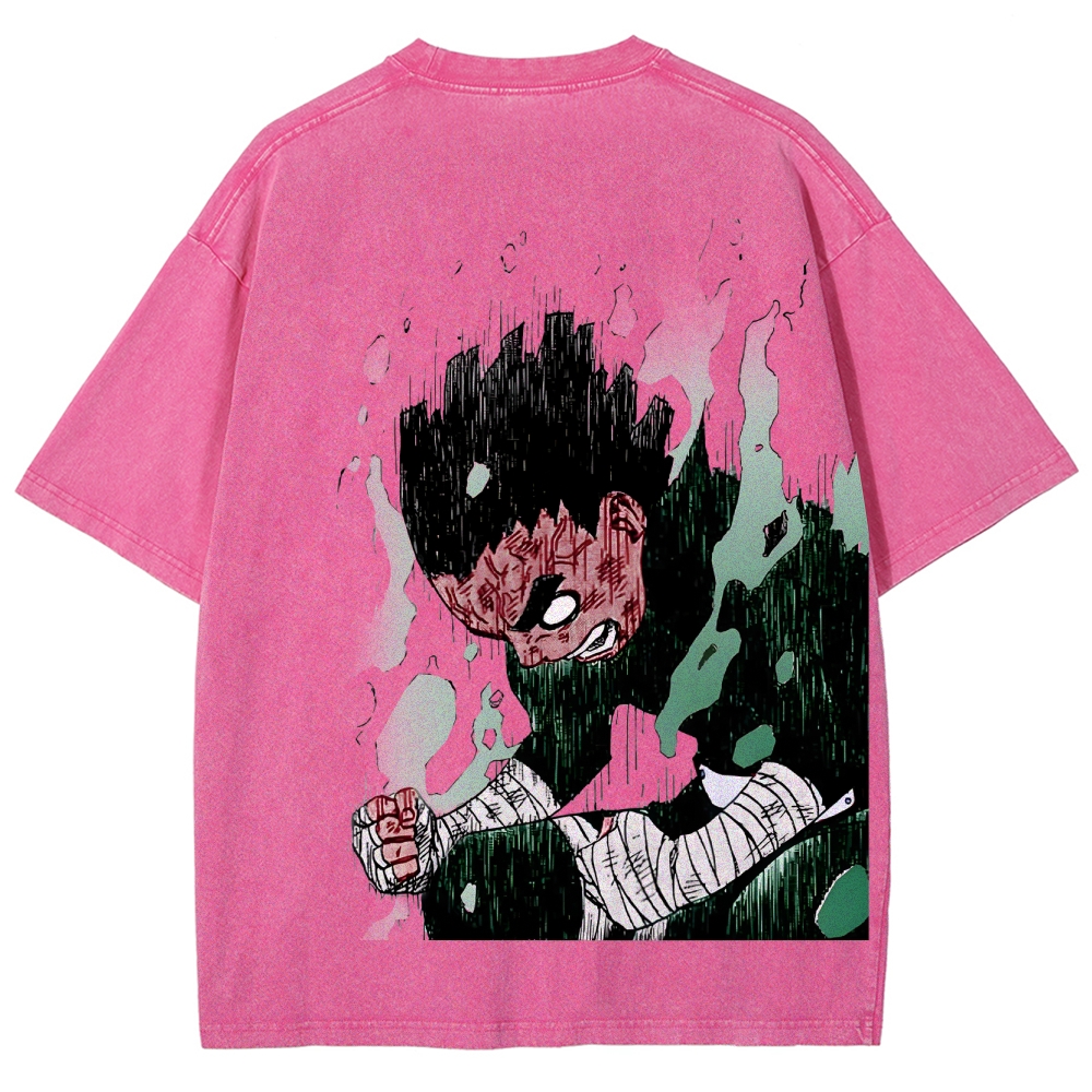 Naruto Rock Lee Unisex Fit Washed T-Shirt 2504005182-Coordom