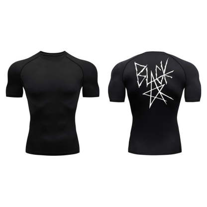 Black Star Compression T-Shirt-Coordom