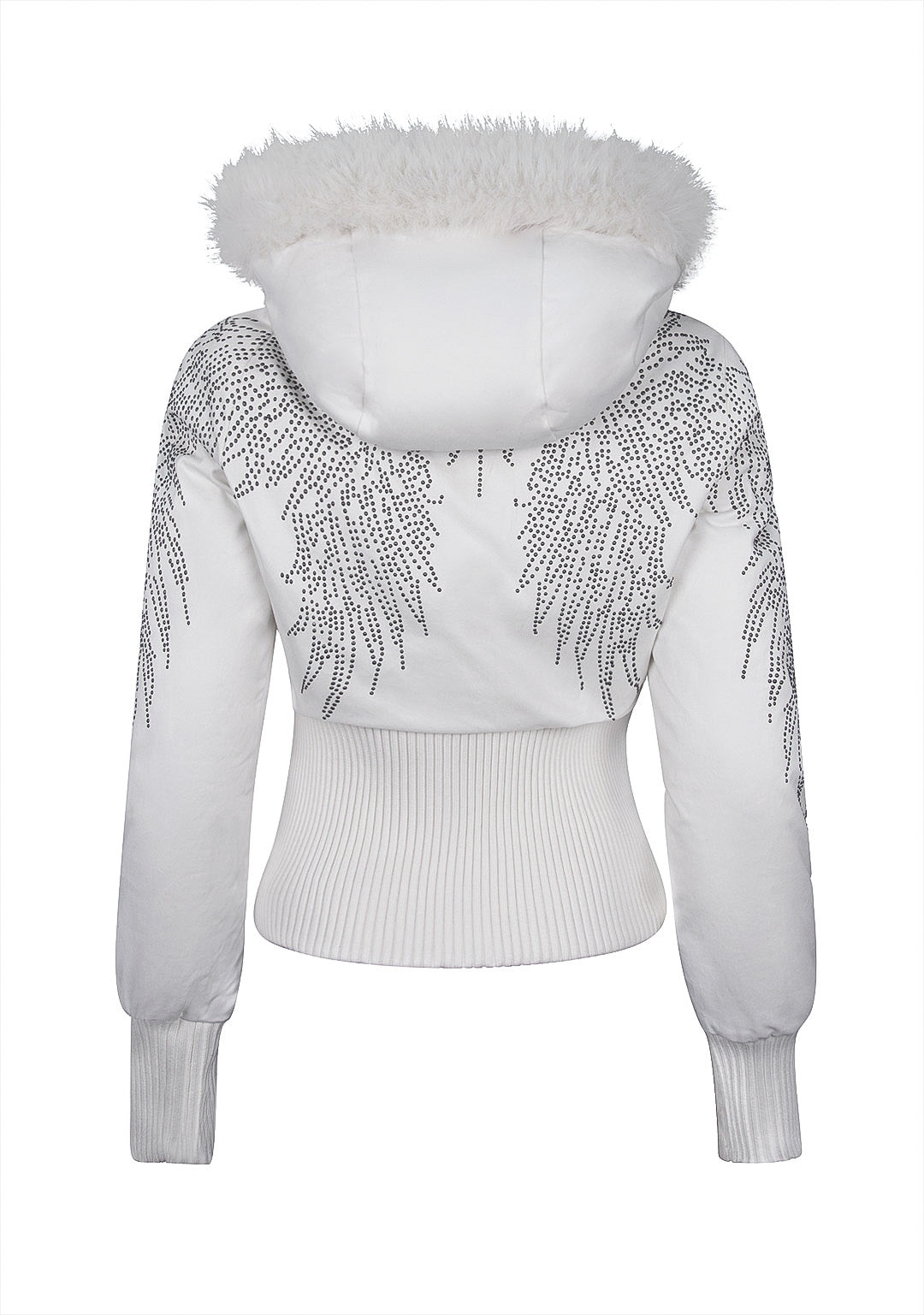 FALLEN FAUX FUR REVERSIBLE RIB PUFFER JACKET BABY PINK AND WHITE-Coordom