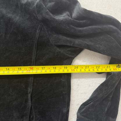 Juicy Couture Women Black Velour Tracksuit Set Zip Up Hoodie & Flare Pant Size S-Coordom