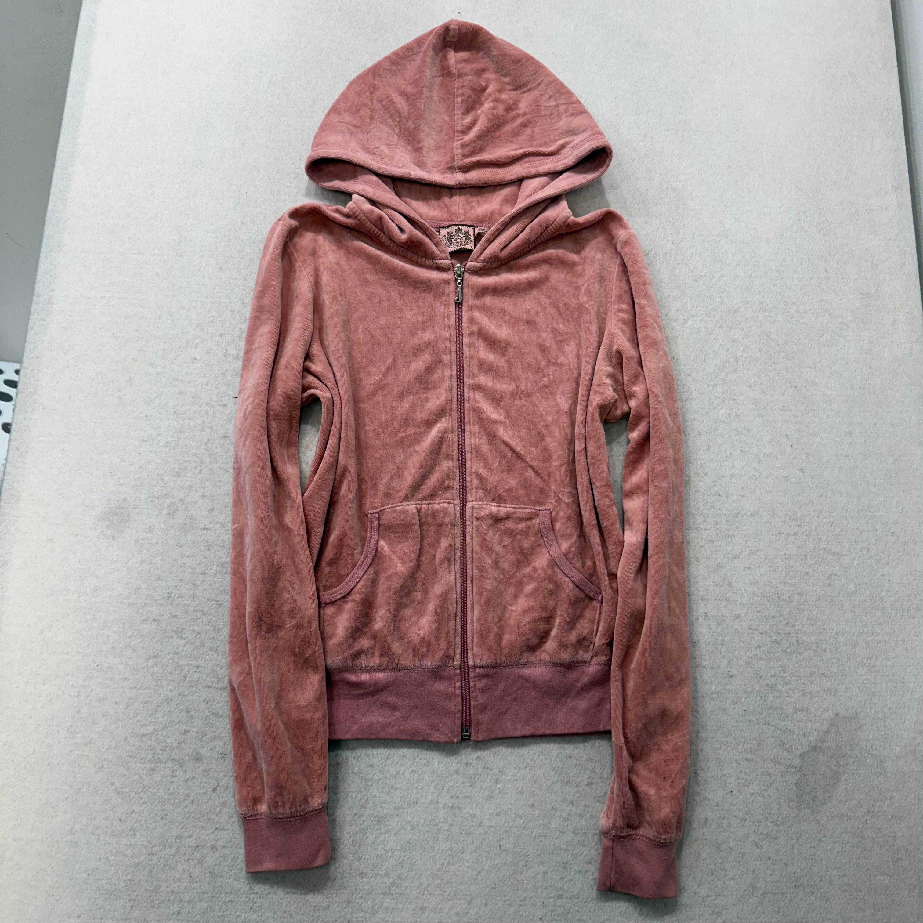 Vintage Juicy Couture Scottie Dogs Women's Pink Velour Zip-Up Hoodie Y2k Size S-Coordom