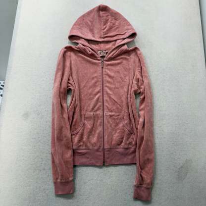 Vintage Juicy Couture Scottie Dogs Women's Pink Velour Zip-Up Hoodie Y2k Size S-Coordom
