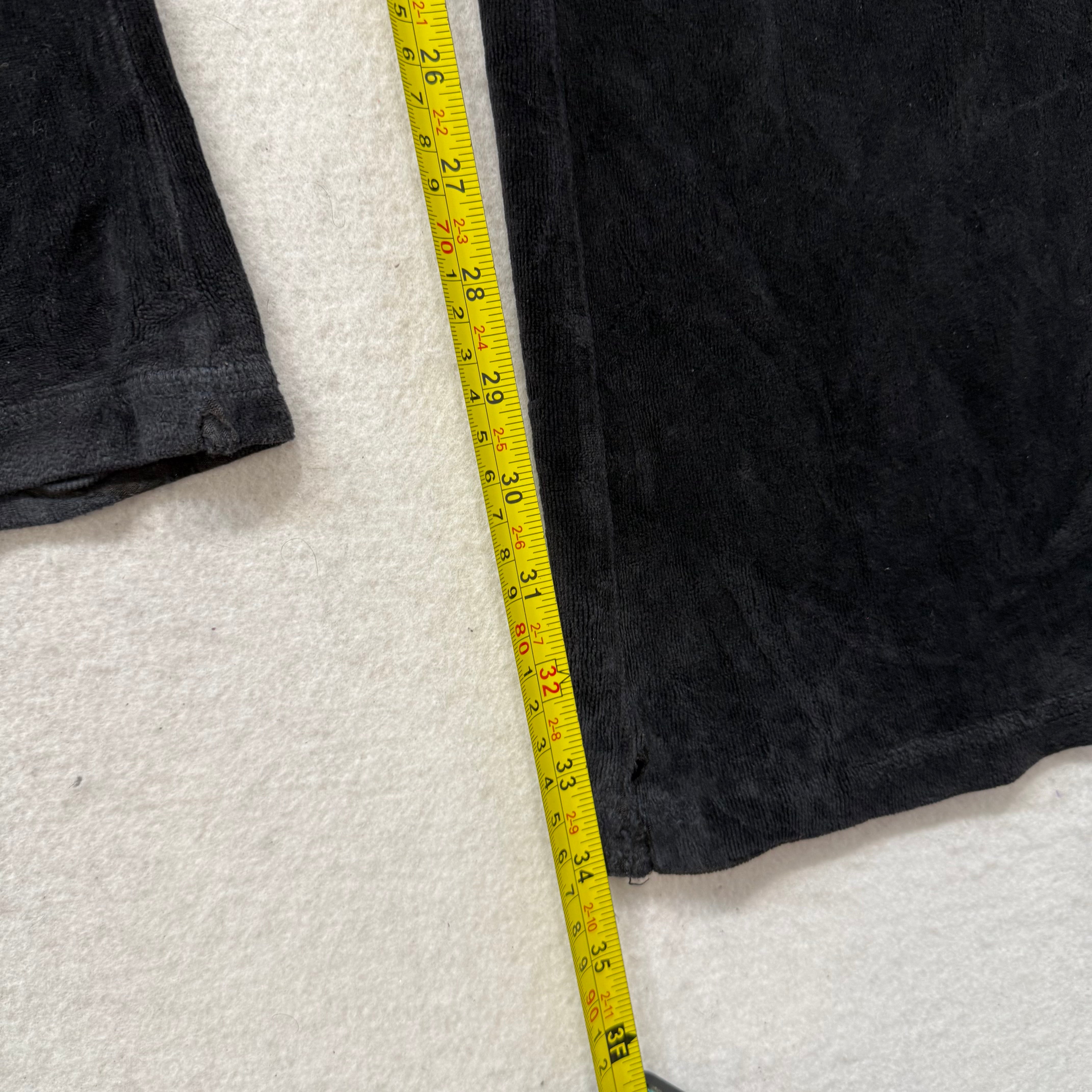 Vintage Juicy Couture Women's Black Velour Flared Track Pant Loungewear Size S-Coordom