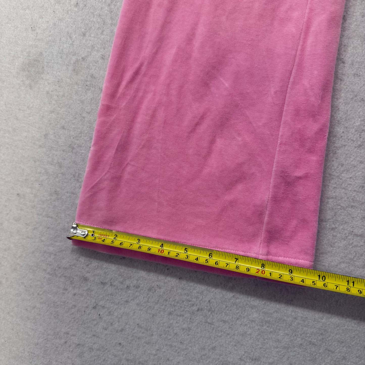 Juicy Couture Women's Pink Velour Flared Track Pants Pockets Drawstring Size M-Coordom