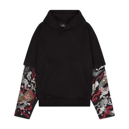 "yakuza" double sleeve Hoodie-Coordom