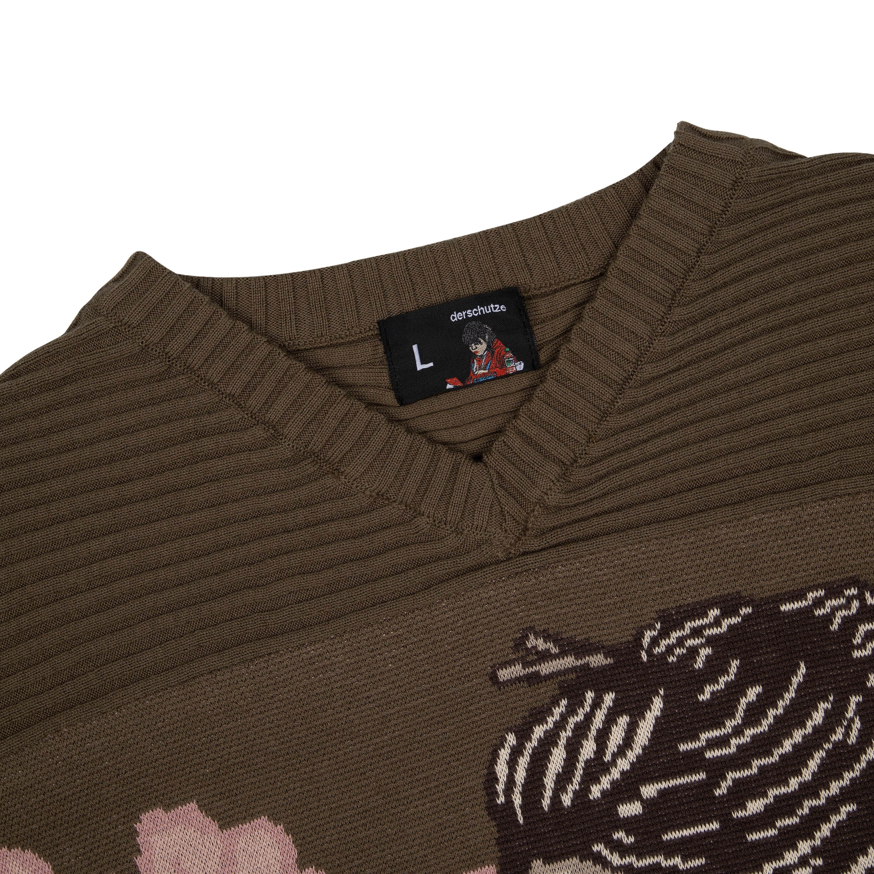 "yakuza v2" knitted Jersey khaki-Coordom