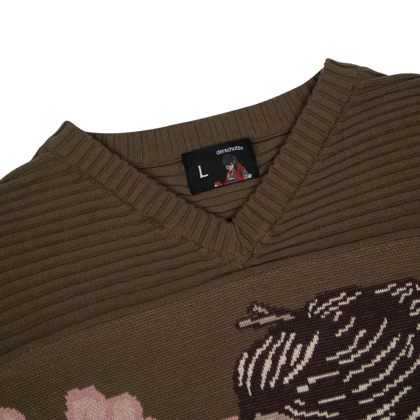 "yakuza v2" knitted Jersey khaki-Coordom