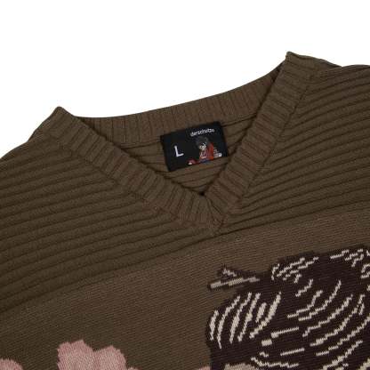 "yakuza v2" knitted Jersey khaki-Coordom
