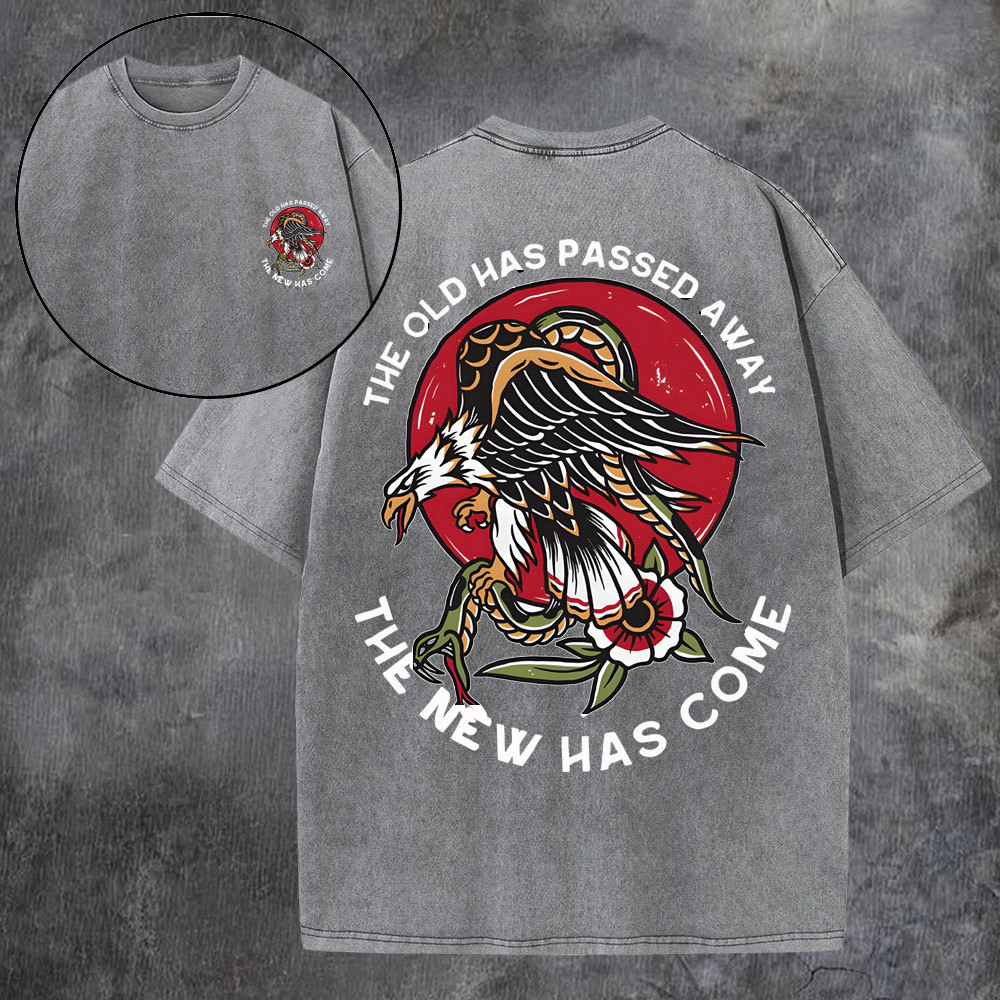 The Old Has Passed Away The New Has Come Printed Men's Washed Tee-Coordom