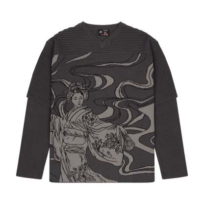 "yakuza" Layered knitted Jersey-Coordom