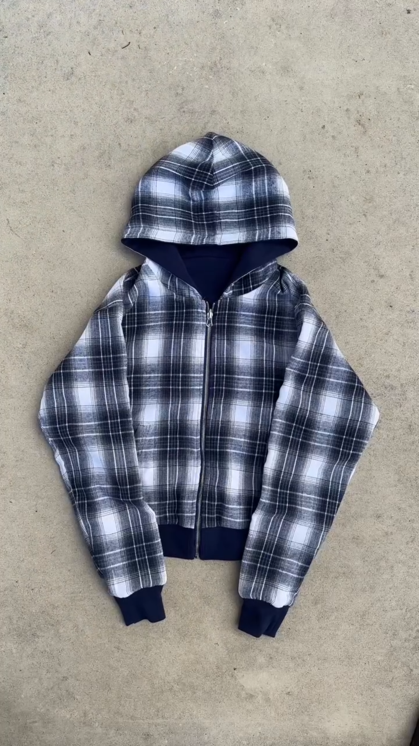 REVERSIBLE PLAID ZIP HOODIE|Streetwear Oversized Vintage Casual Wear-Coordom