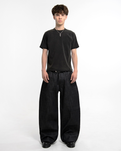 MENES Janome Raw Baggy Jeans - Black-Coordom