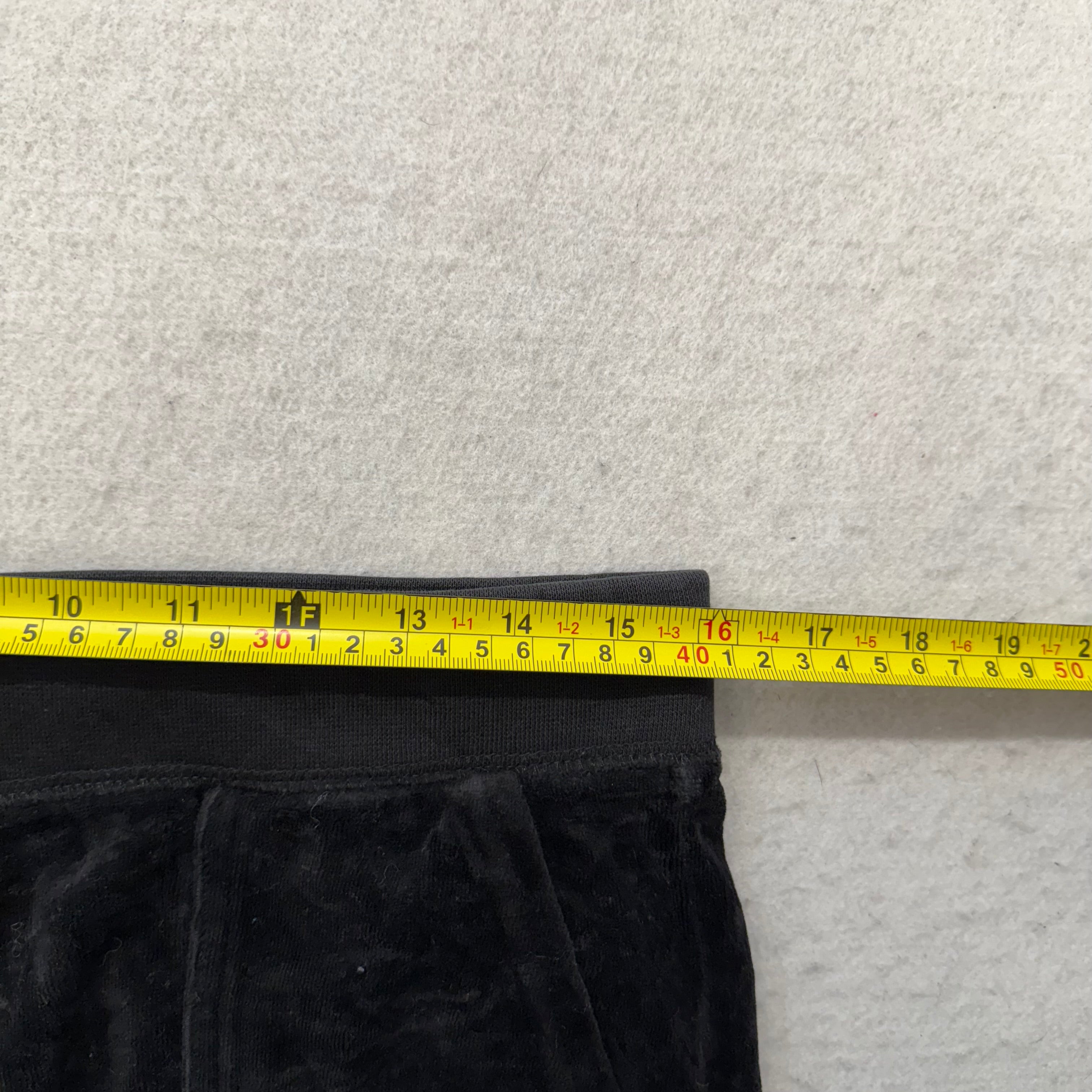 Juicy Couture Women's Black Velour Flare Track Pants Back Snap Pockets Size M-Coordom