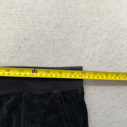 Juicy Couture Women's Black Velour Flare Track Pants Back Snap Pockets Size M-Coordom