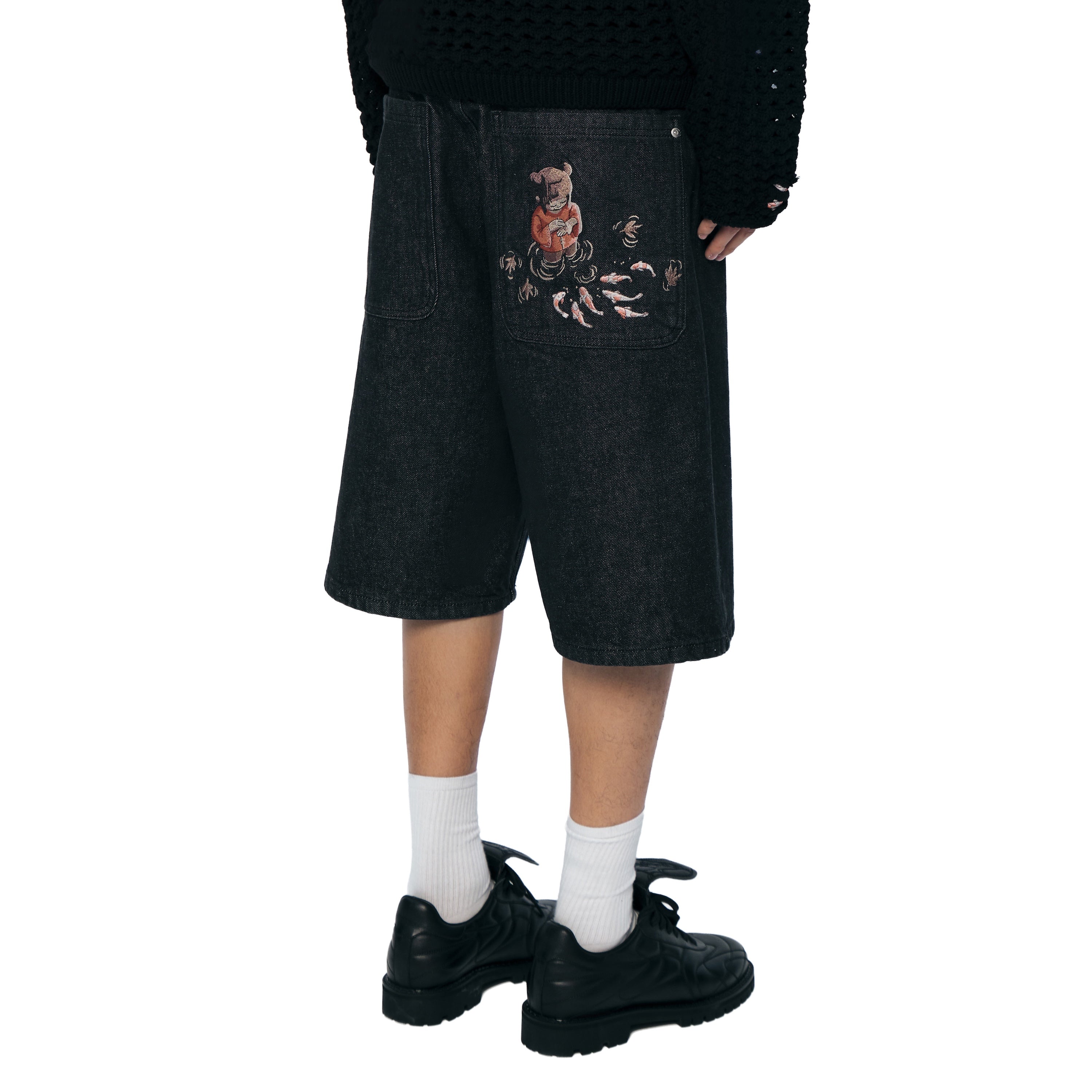 "koi fish v2" Jorts raw indigo-Coordom