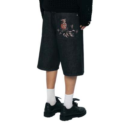 "koi fish v2" Jorts raw indigo-Coordom