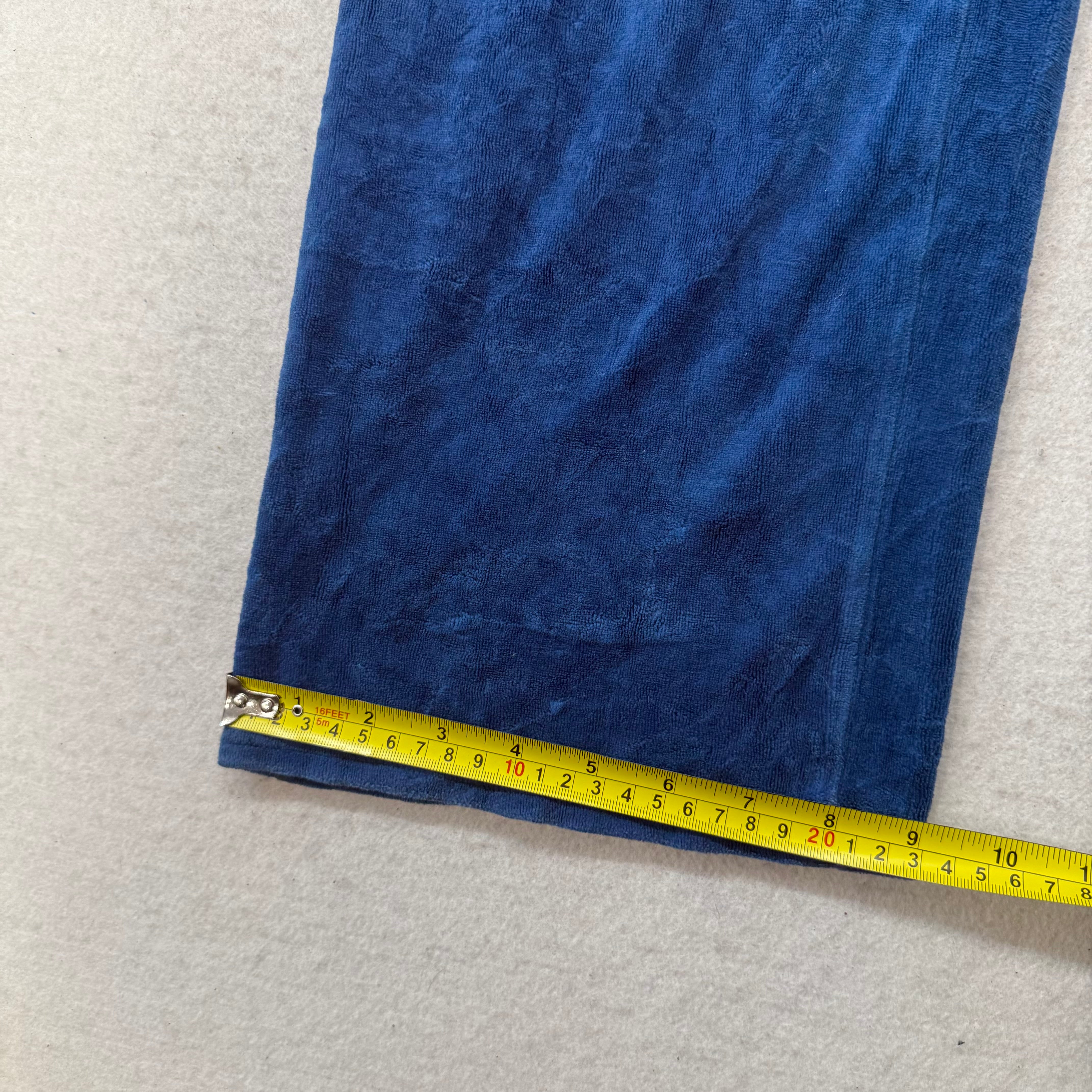 Vintage Juicy Couture Women's Sapphire Blue Velour Flared Track Pant Y2K Size L-Coordom