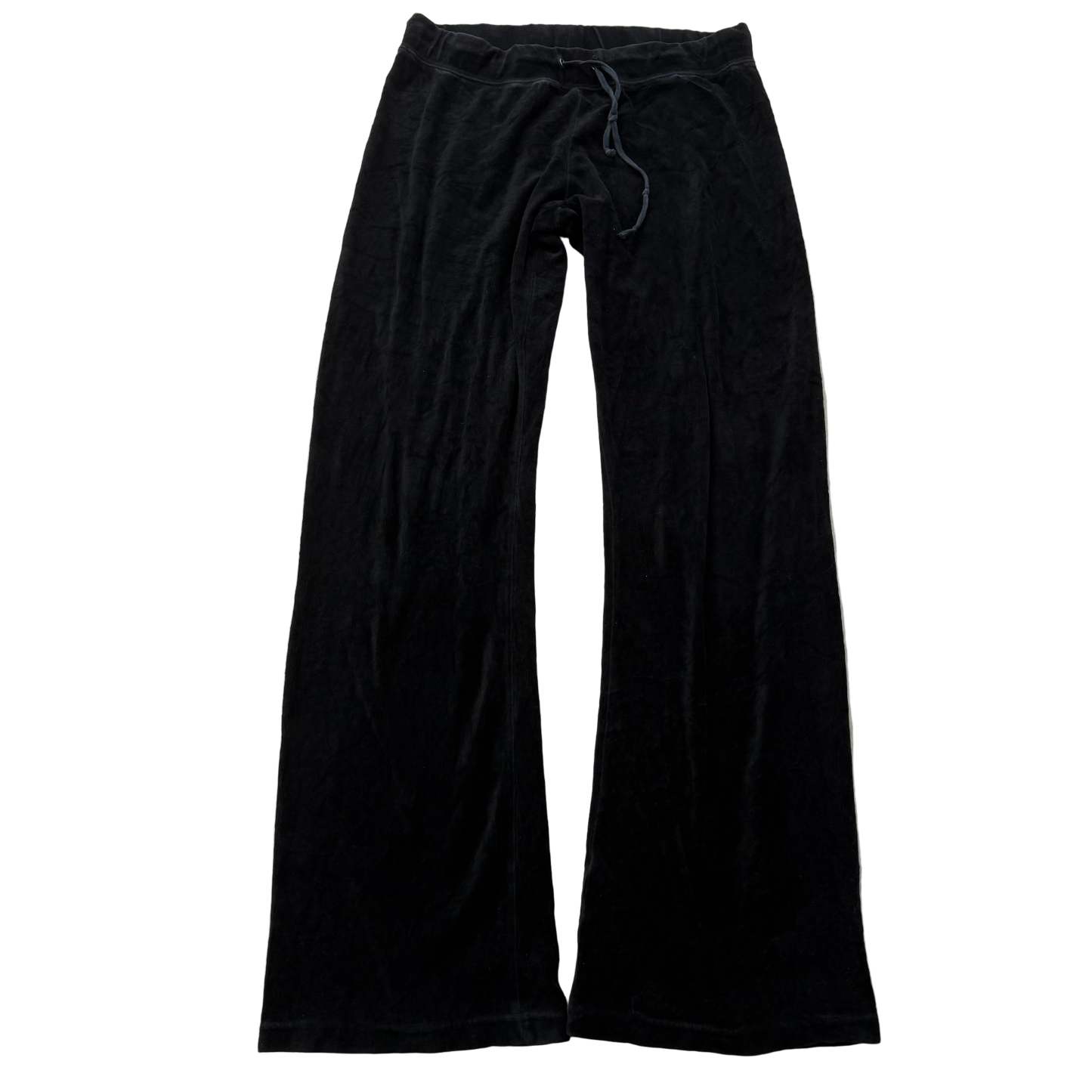 Vintage Juicy Couture Women's Black Velour Flared Track Pant Loungewear Size L-Coordom