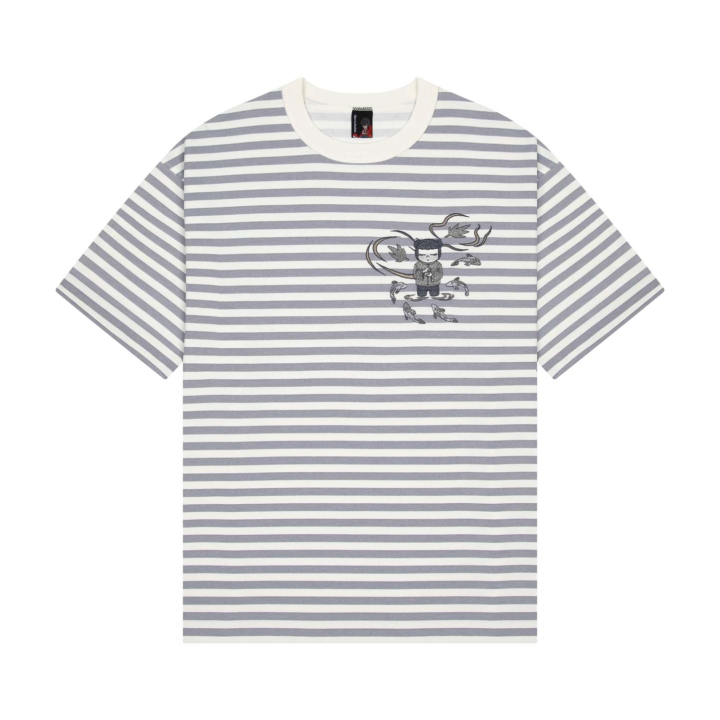 "koi" T Shirt grey striped-Coordom
