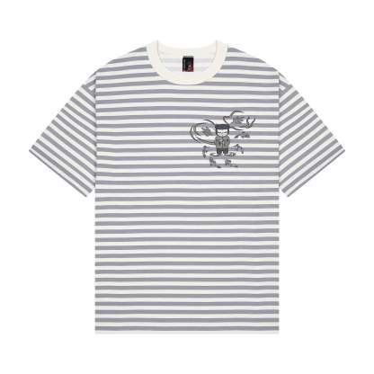 "koi" T Shirt grey striped-Coordom