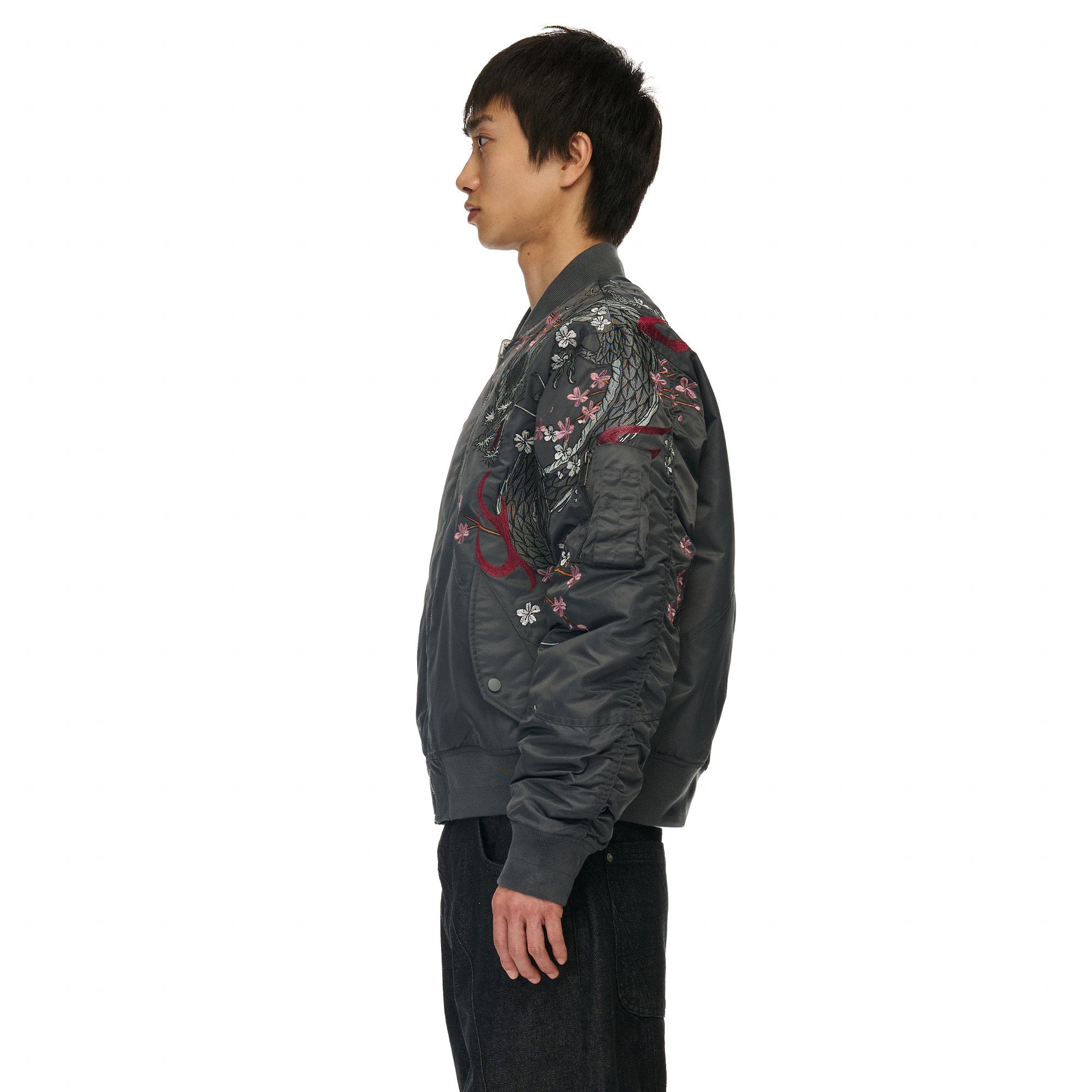 "yakuza v2" bomber Jacket dark grey-Coordom