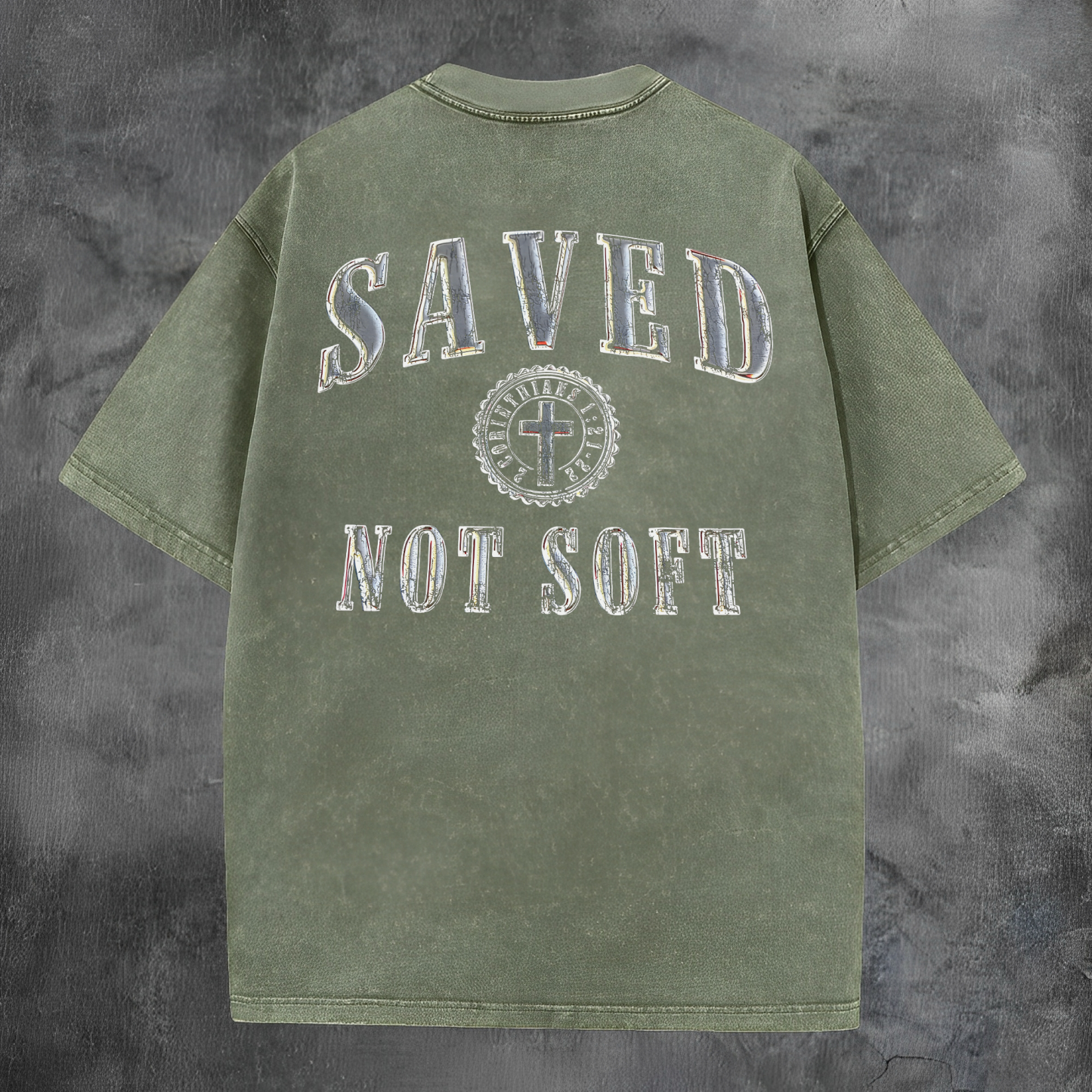 Saved Not Soff Printed Men's Washed Tee-Coordom